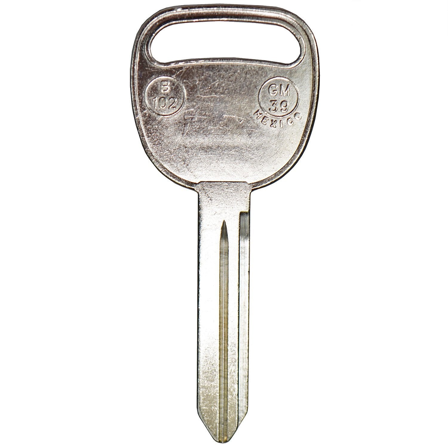 1999-2007 B102/GM39 Cadillac, Chevrolet, GMC, Hummer, Isuzu, Oldsmobile, Saab, GM Brass Metal Key Blade - ZIPPY LOCKS