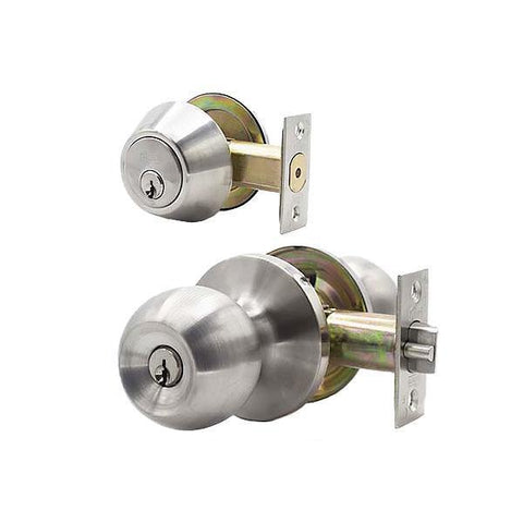 Premium Entry Combo Lockset - Stainless Steel Finish - SC1, KW1 - ZIPPY LOCKS