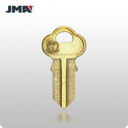 CG1 Double-Sided Chicago Cabinet Key - Brass (JMA CHI-2E) - ZIPPY LOCKS