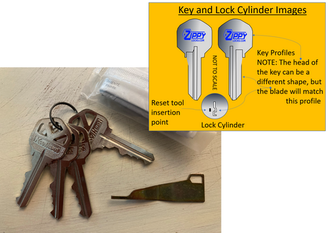 Kwikset - SmartKey Rekey Kit - Smart Key Reset Tool - 4 Cut Keys - With Instructions - ZIPPY LOCKS